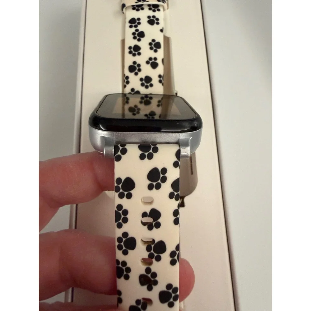 Gabb Watch 3 Kids Smartwatch Silver Paw Print Band GW23 GPS Tracker Messaging